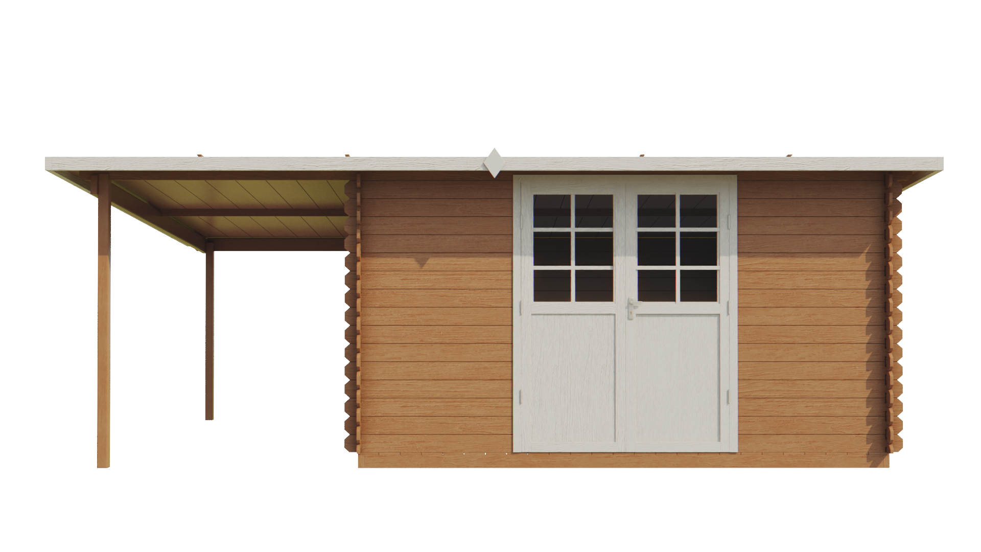 Kerti fa rönkház SEGOVIA 6,5 x 4,5m + 8m2 terasz