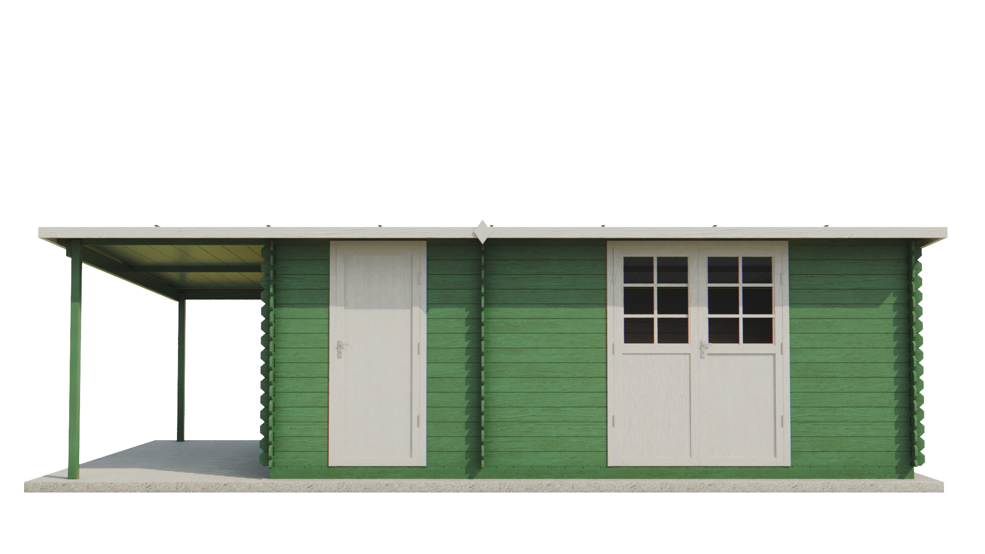 Kerti fa rönkház SALAMANKA 8,5 x 4,5m + 8m2 terasa